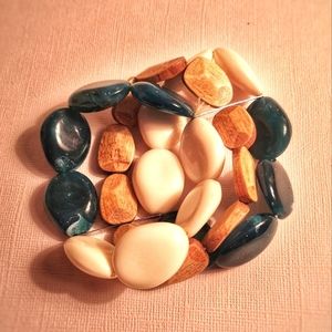 Vintage wood and resin stacking bracelet 🧱🔥